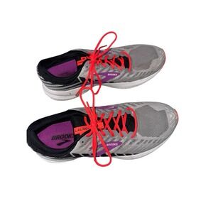 BROOKS Launch 6 Women's Size 12 Grey/Black/Purple‎ Athletic Running Shoes